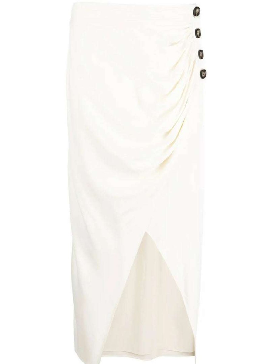 Clothing * | Self Portrait 'Wrap Button Midi Skirt' Clothing