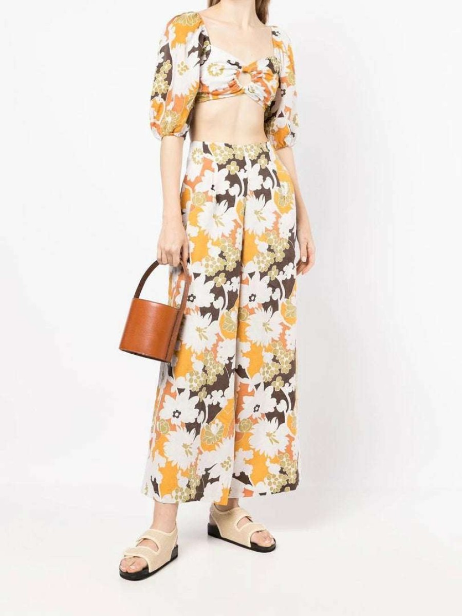 Clothing * | Faithfull The Brand 'Malta' Wide Leg Floral Trousers