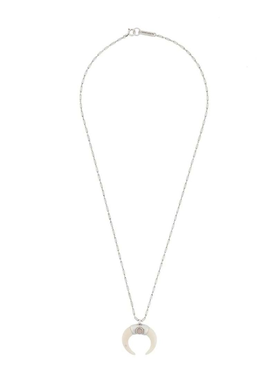 Accessories * | Isabel Marant 'Silver Horn Pendant Necklace'