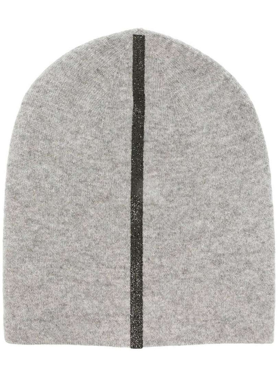 Accessories * | Warm Me Grey 'Damian Stripe Hem Hat' Accessories