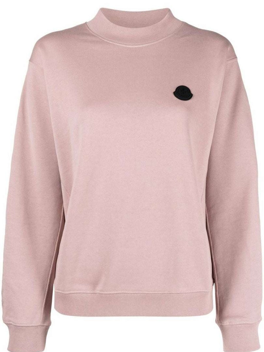 Clothing * | Moncler Pink And Black 'Contrasting Sleeve Sweater'