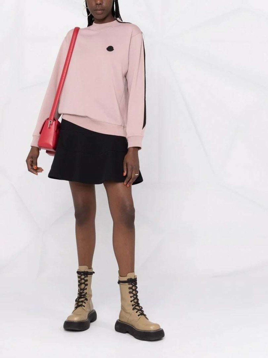 Clothing * | Moncler Pink And Black 'Contrasting Sleeve Sweater'