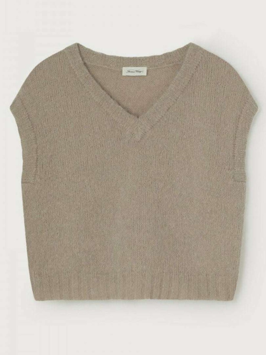 Clothing * | American Vintage Clothing Taupe 'Pinobery' Knit Vest