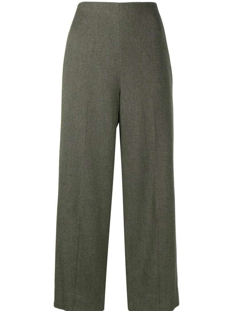 Clothing * | Vince Green 'Cropped Wide Leg Trousers' Clothing