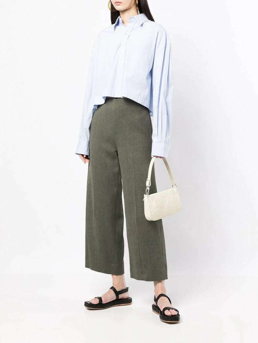 Clothing * | Vince Green 'Cropped Wide Leg Trousers' Clothing