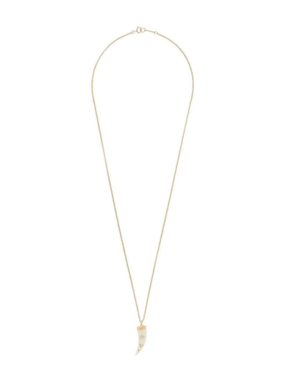 Accessories * | Isabel Marant Accessories Gold 'Sautoir' Buffalo Horn Pendant Necklace Ecru