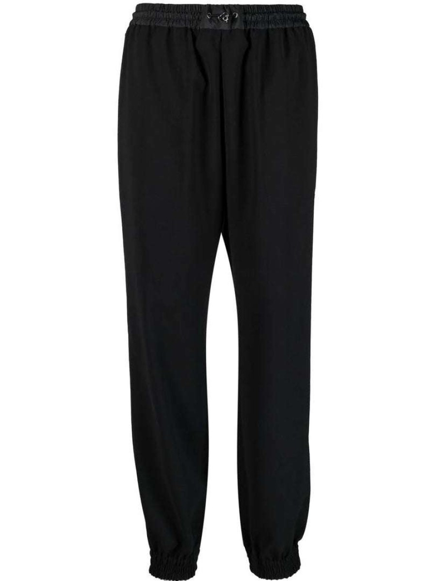 Clothing * | Moncler 'Black Drawstring Trousers' 999