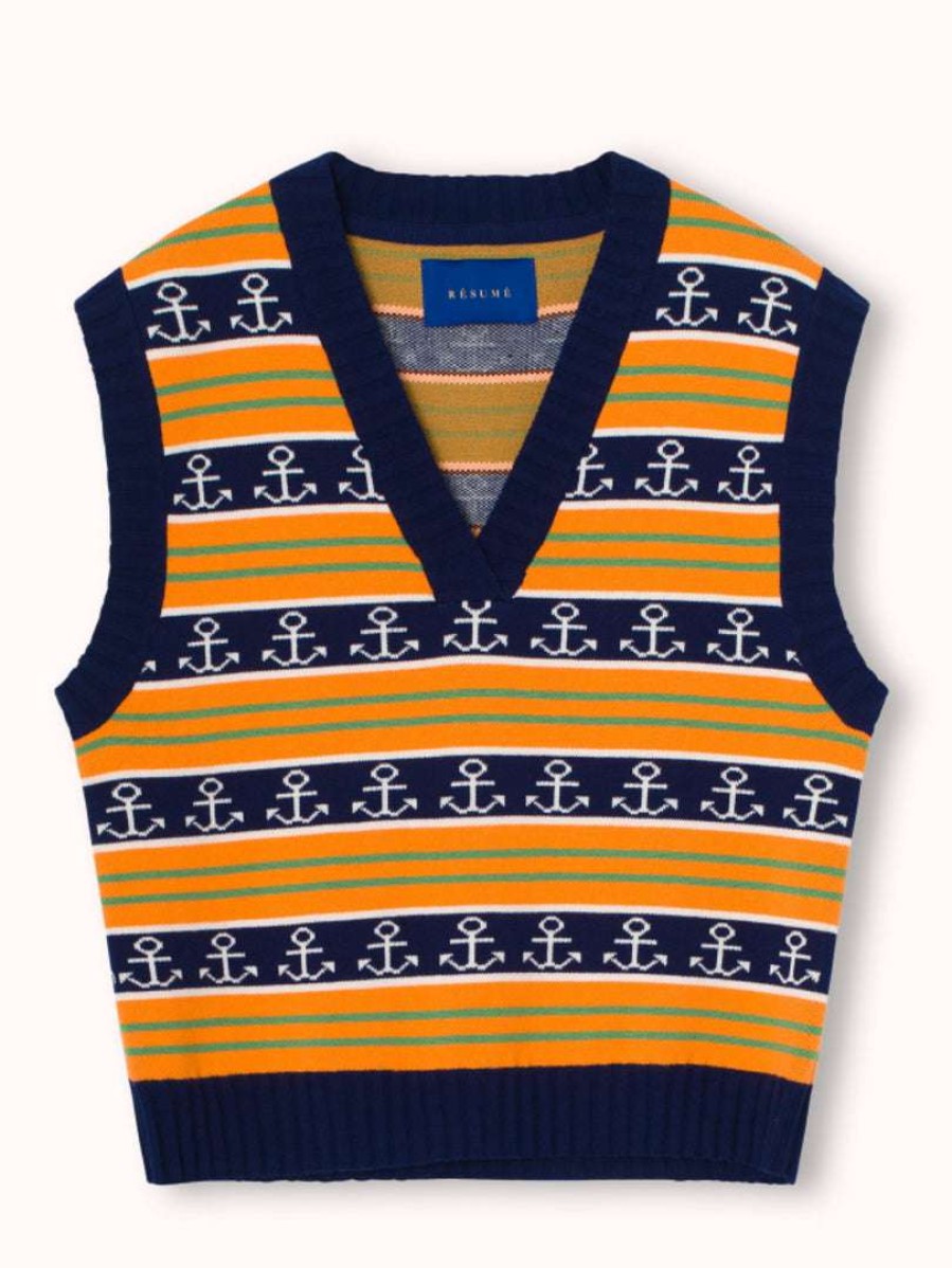 Clothing * | Resume Oversized 'Gordon' Anchor Knit Vest Clothing