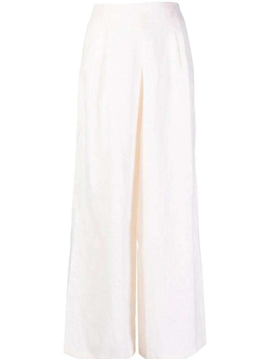 Clothing * | Faithfull The Brand Cream 'Malta' Wide Leg Trousers