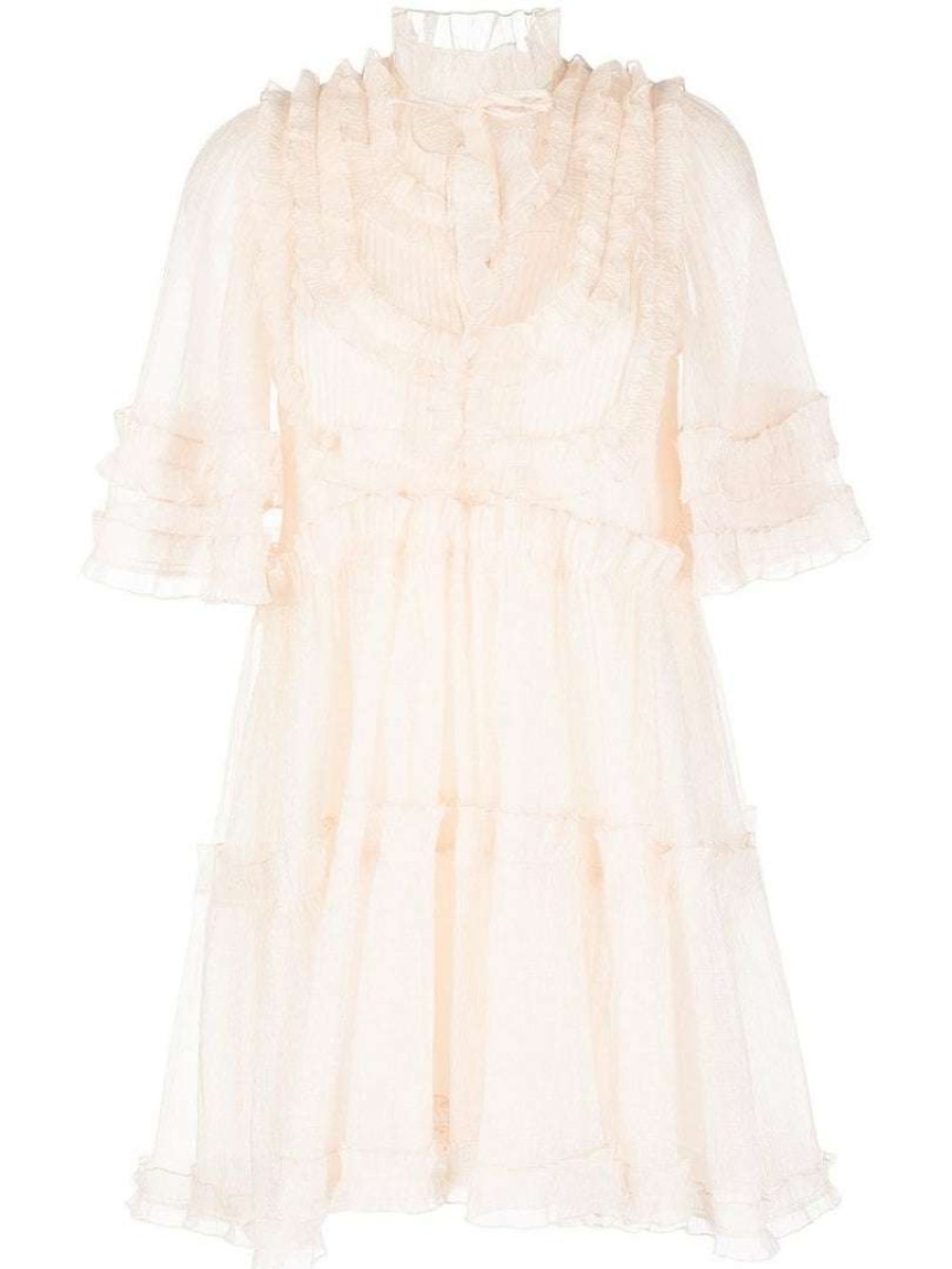 Clothing * | Stella Nova 'Elaya' Sheer Ruffle Mini Dress