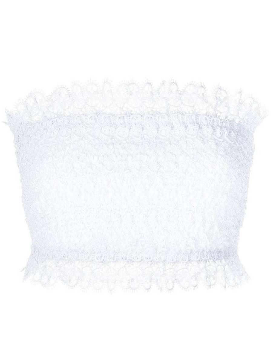 Clothing * | Charo Ruiz White 'Wallis' Lace Bandeau Top Clothing