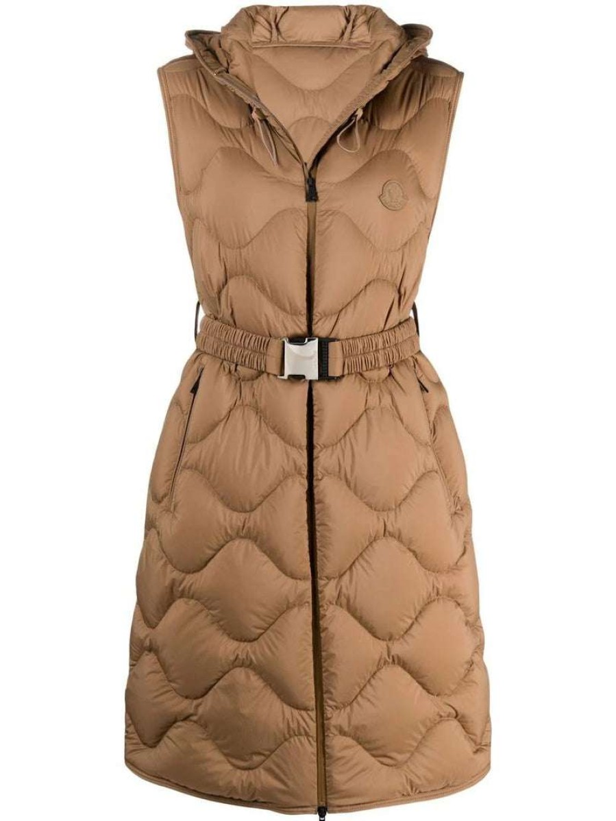 Clothing * | Moncler Brown 'Liveche' Sleeveless Coat