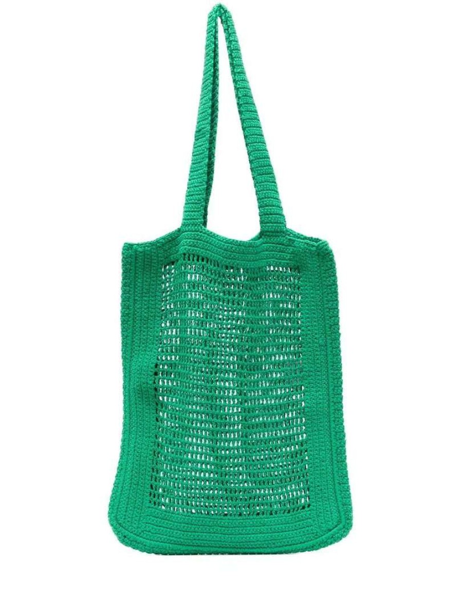 Bags * | Faithfull The Brand New In Green 'Crochet Tote Bag'