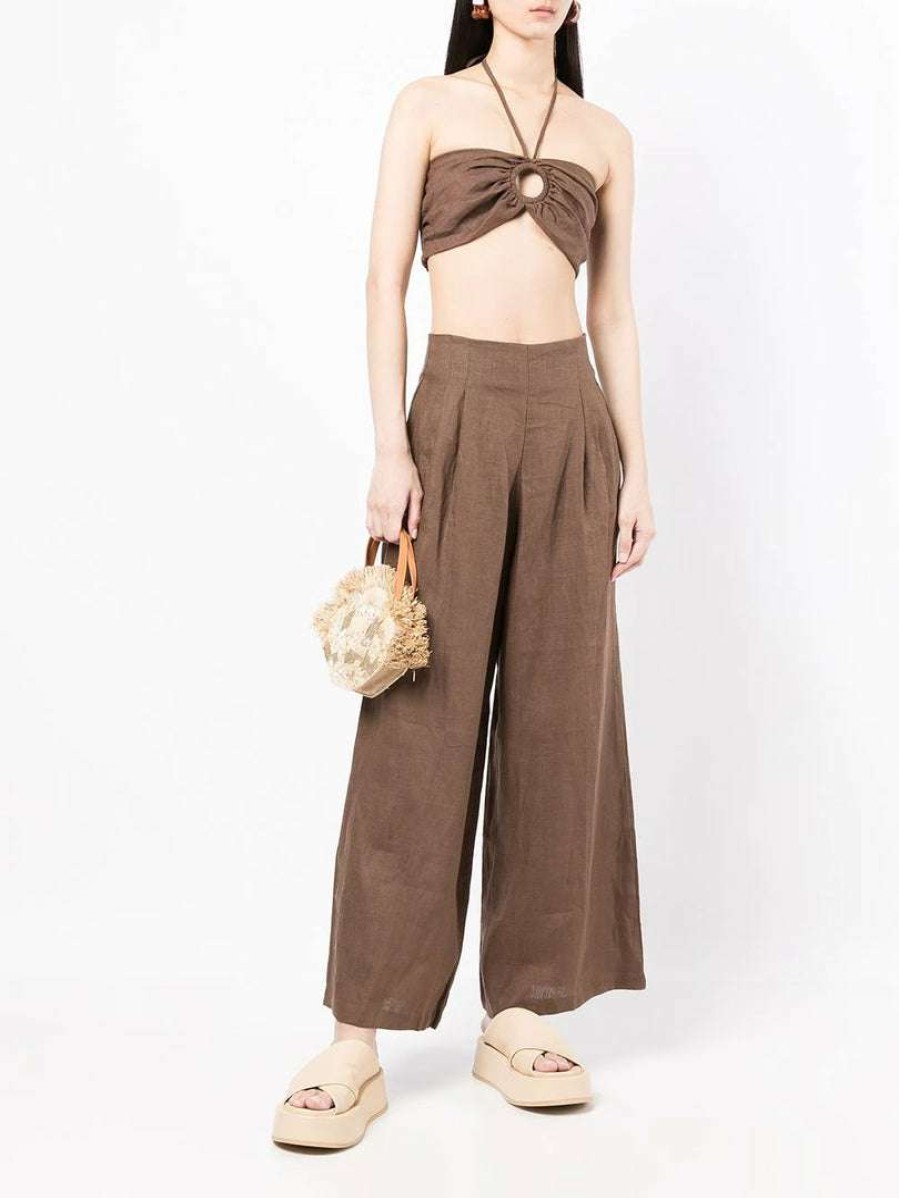 Clothing * | Faithfull The Brand Clothing Brown 'Cyprus' Halterneck Bralette Top