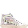 Shoes * | Golden Goose Shoes 'Lilac Glitter Shearling Slide Sneakers'