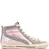 Shoes * | Golden Goose Shoes Pink 'Slide' High Top Trainers