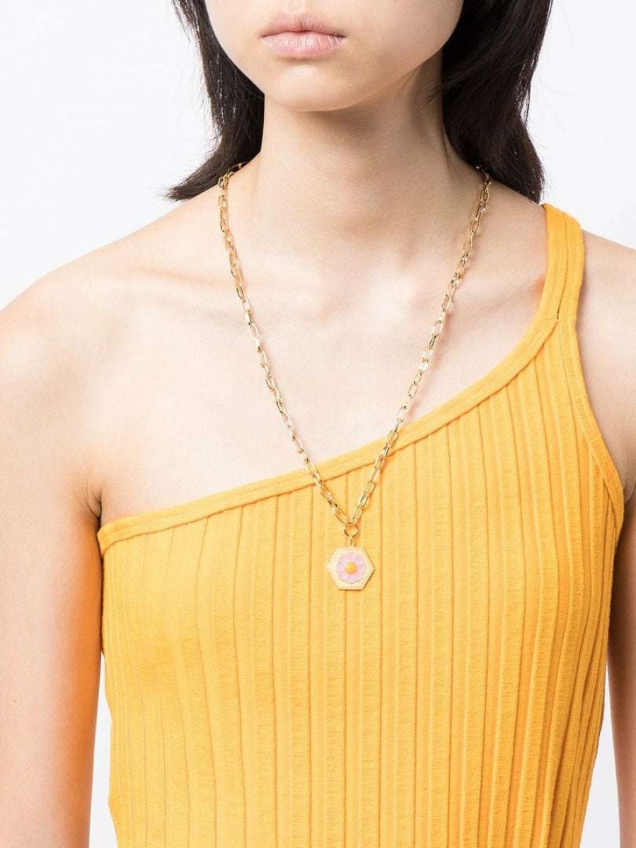 Accessories * | Wilhelmina Garcia 'Pink Daisy Chain Necklace' Accessories