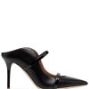 Shoes * | Malone Souliers Black 'Maureen 85' Stiletto Mules Shoes