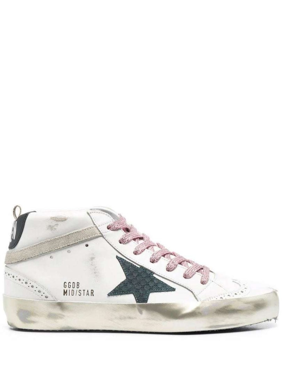 Shoes * | Golden Goose 'Mid Rise Pink Lace Sneakers' Shoes