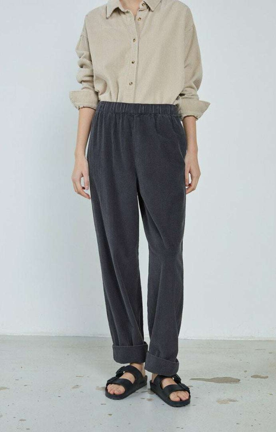 Clothing * | American Vintage Clothing Faded Grey 'Padow' Corduroy Trousers