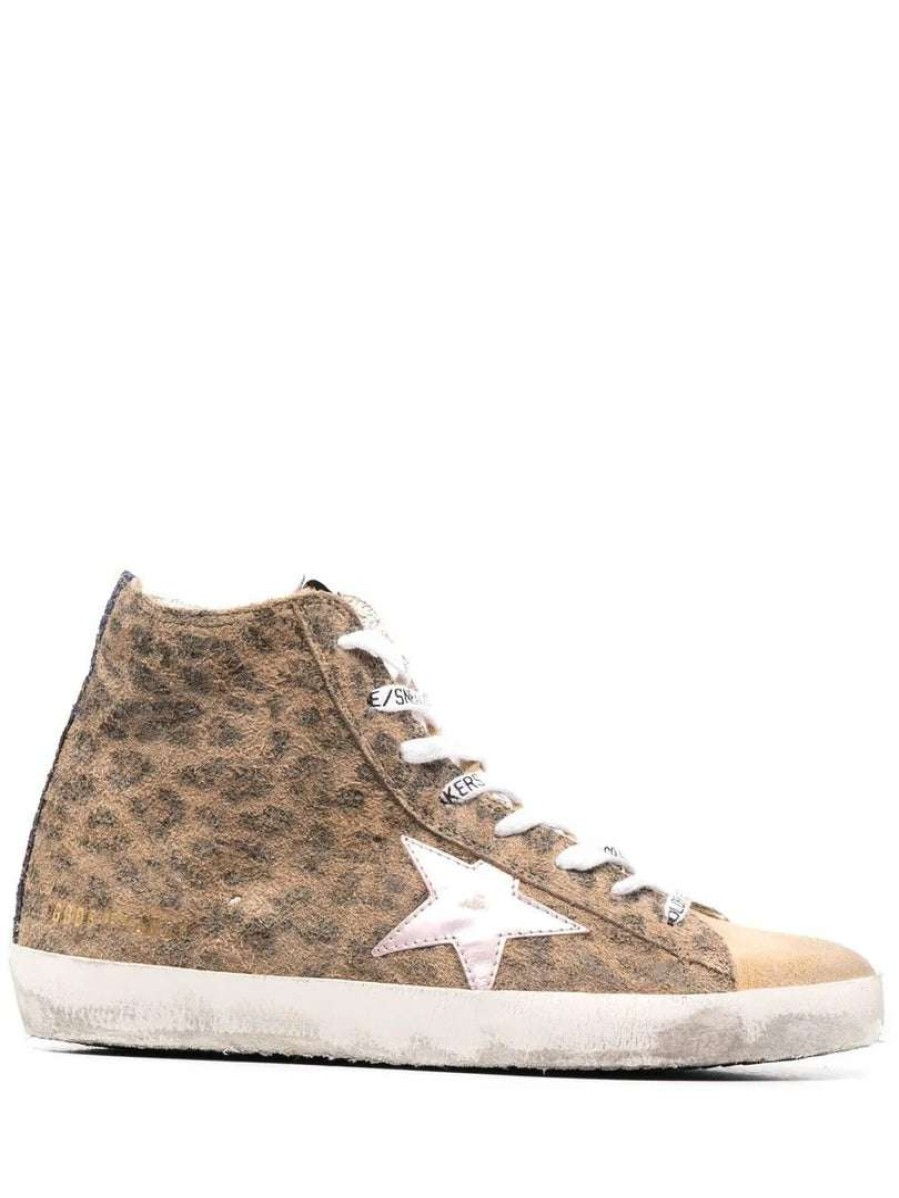 Shoes * | Golden Goose 'Francy' Leopard High Top Sneakers