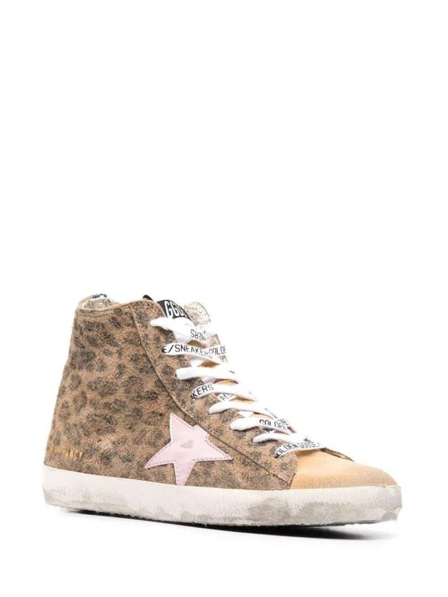 Shoes * | Golden Goose 'Francy' Leopard High Top Sneakers