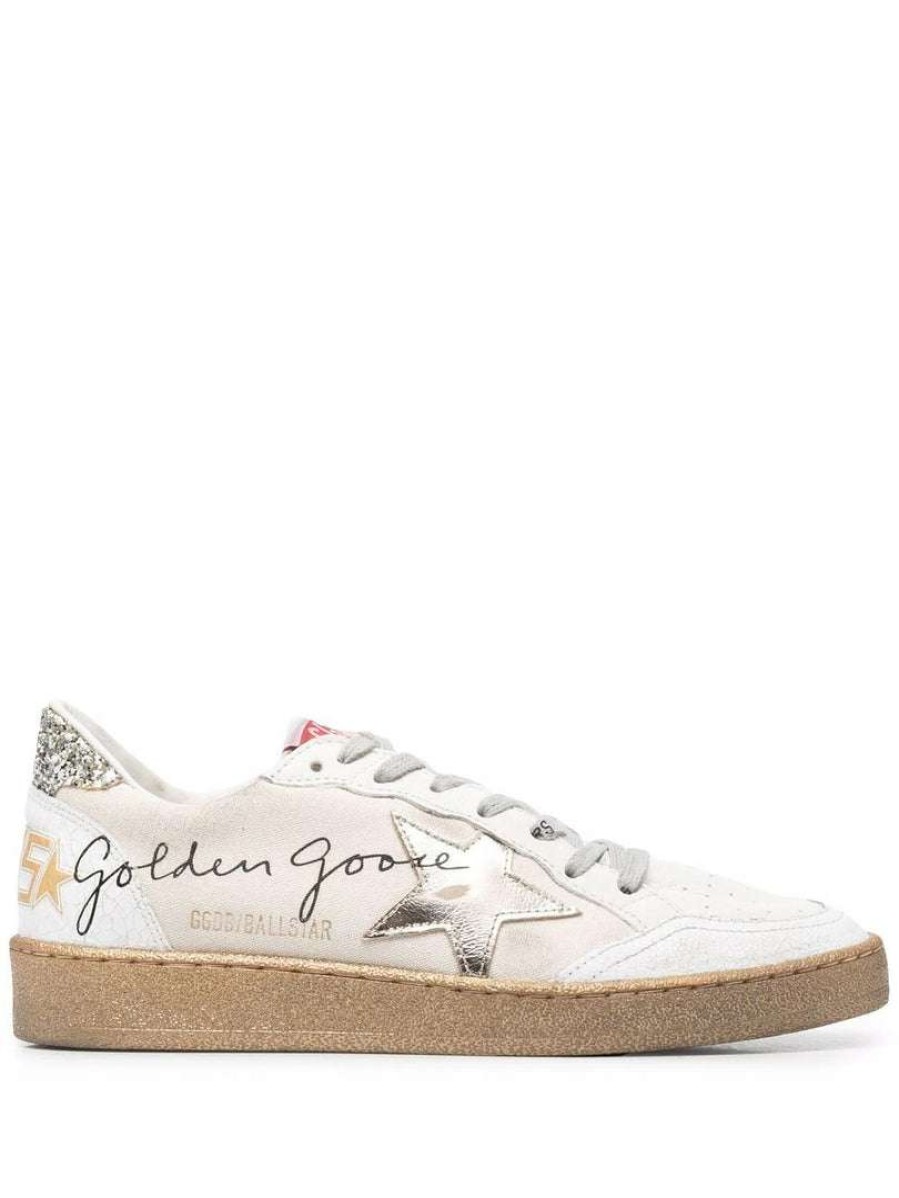 Shoes * | Golden Goose 'Ball Star' Metallic Sneakers Shoes