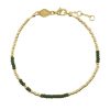 Accessories * | Anni Lu Accessories Army Green 'Asym 22' Beaded Bracelet