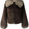 Clothing * | Shrimps 'Lara' Check Collar Faux Fur Jacket Clothing