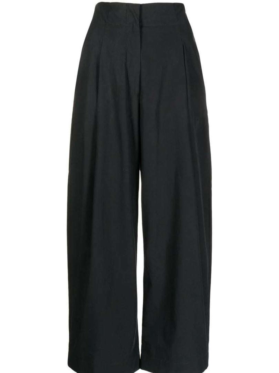 Clothing * | Studio Nicholson Dark Navy 'Dordoni' Voluminous Pleated Pants New In