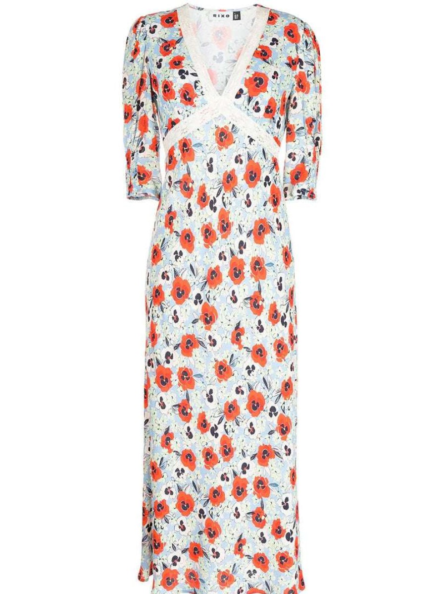 Clothing * | Rixo London 'Gemma' Pansy Floral Midi Dress