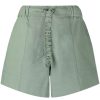 Clothing * | Ganni Green 'Crinkled Drawstring Detail Shorts'