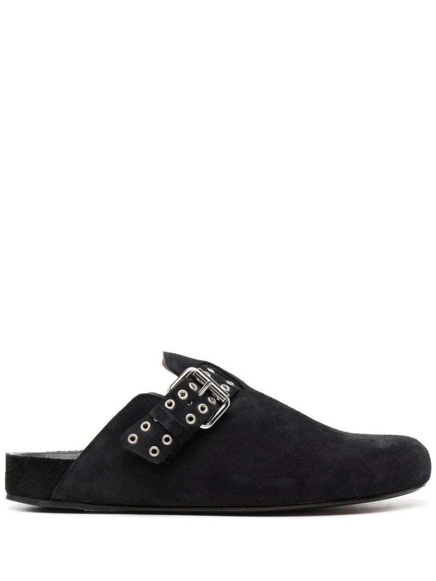 Shoes * | Isabel Marant Black 'Mirvin' Buckle Fastened Mules Shoes