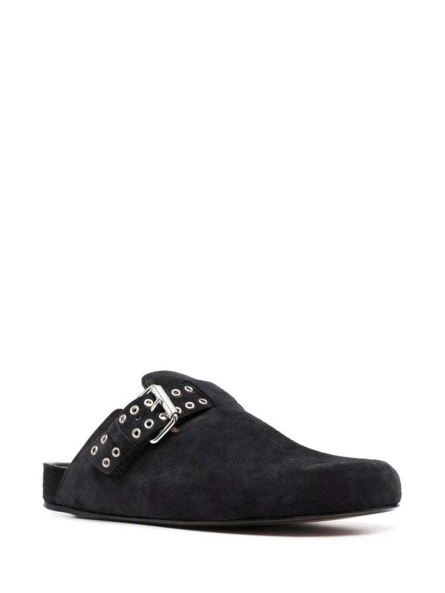 Shoes * | Isabel Marant Black 'Mirvin' Buckle Fastened Mules Shoes