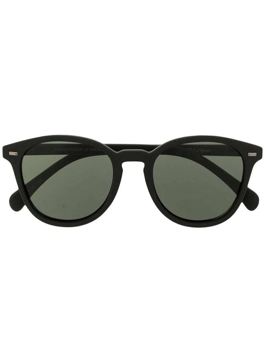 Accessories * | Le Specs Unisex 'Bandwagon' Black Rubber Sunglasses