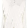 Clothing * | Vince Ivory 'Fine-Knit V-Neck Top'