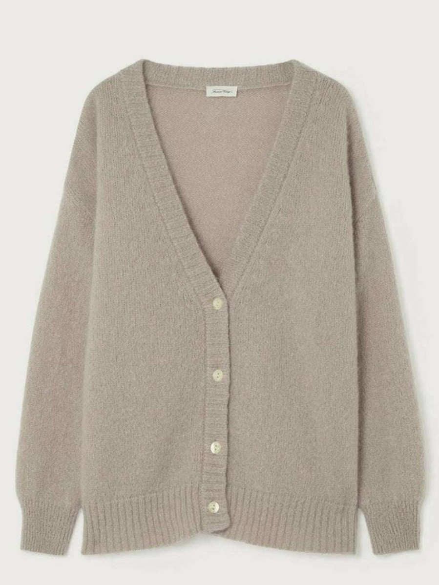 Clothing * | American Vintage Taupe 'Pinobery' Mohair Cardigan Clothing