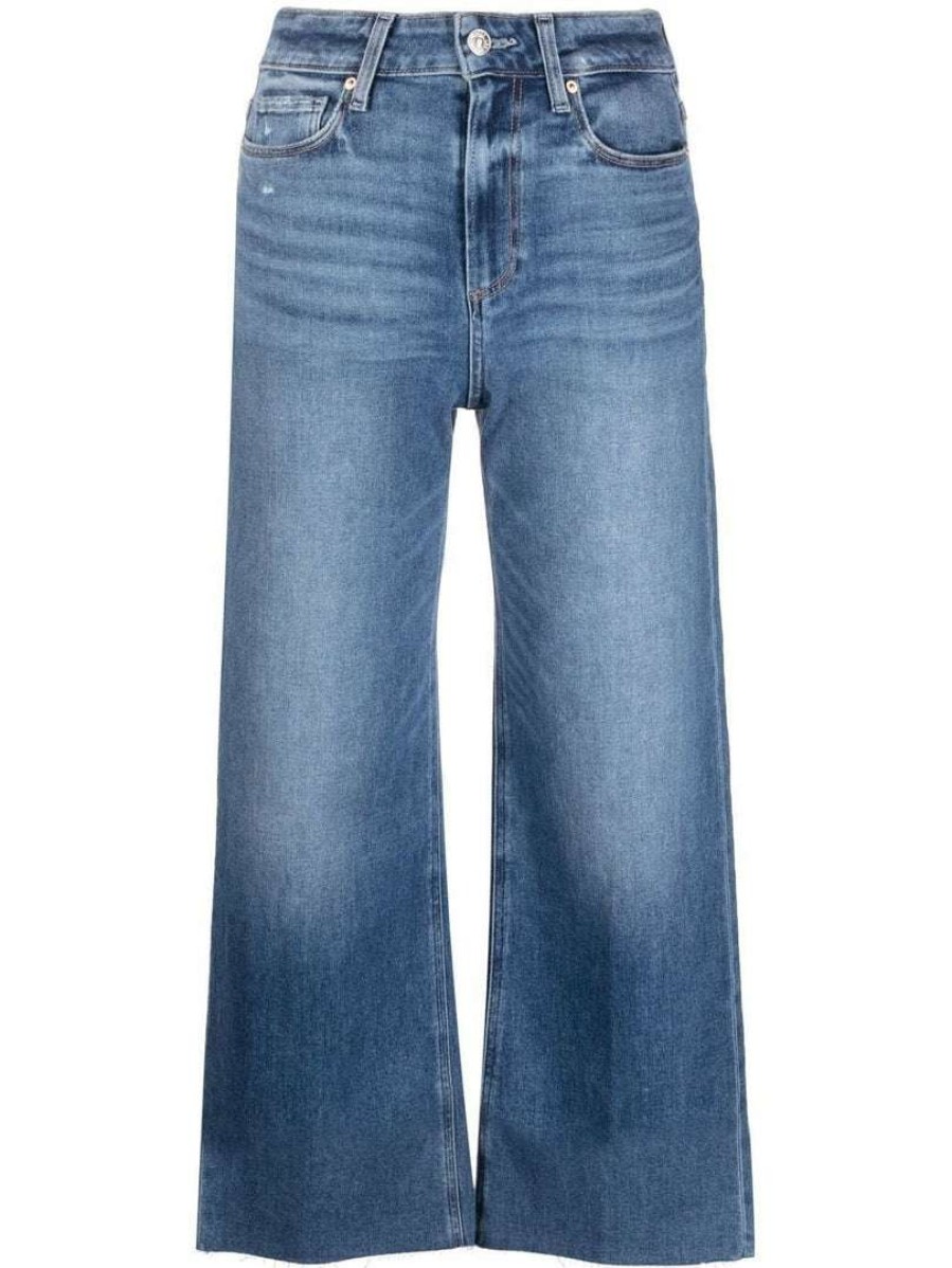 Clothing * | Paige Blue 'Anessa' Raw Hem Jeans New In