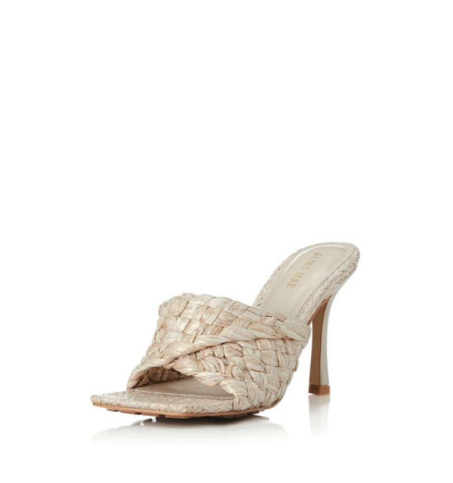 Shoes * | Alias Mae Beige 'Lennon' Woven Mules