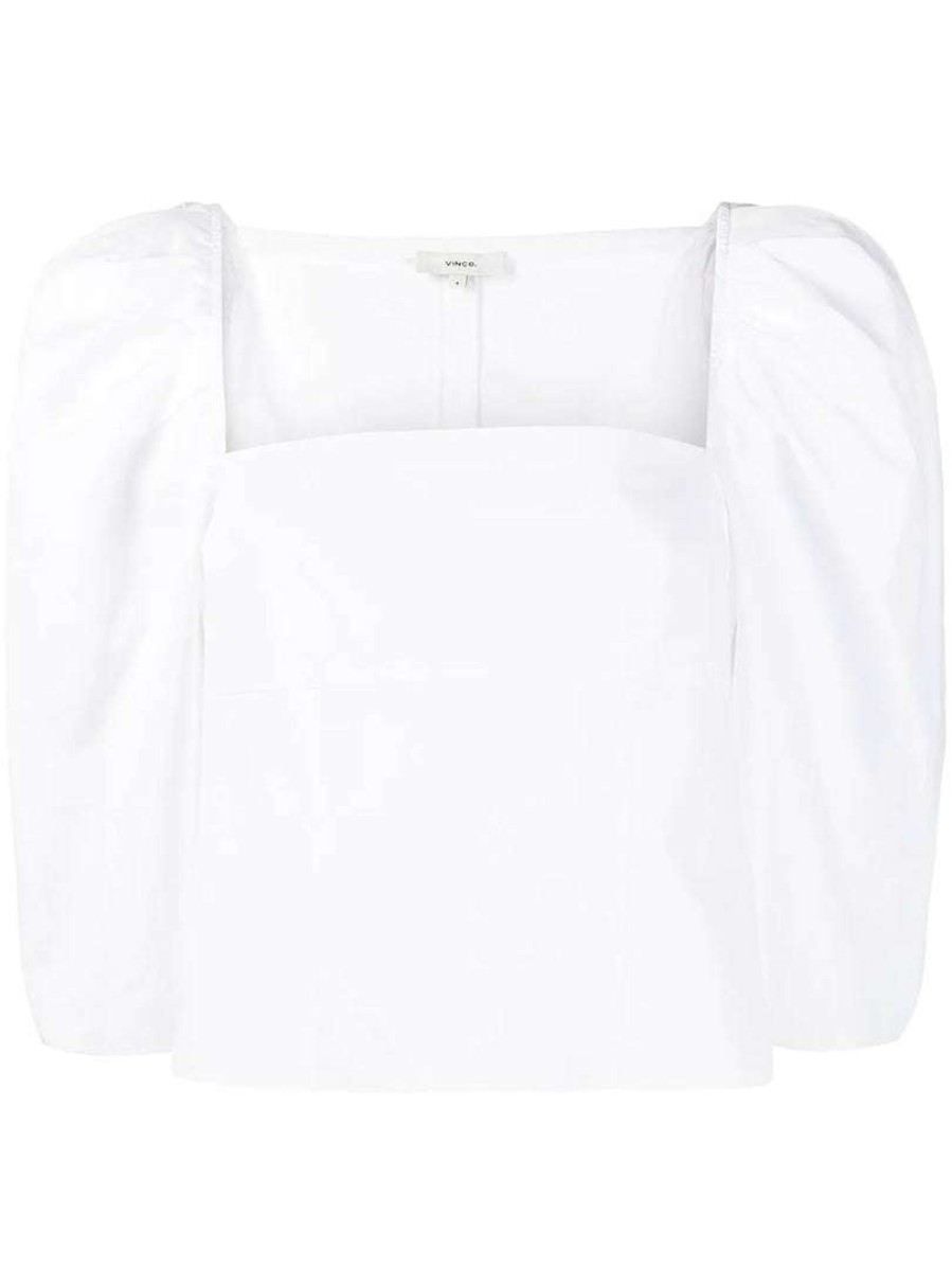 Clothing * | Vince White 'Square Neck Structured Sleeve Top' Clothing