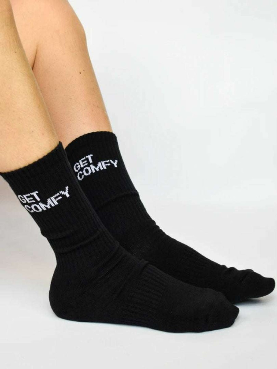 Accessories * | Soxygen Unisex Black 'Get Comfy' Classic Socks